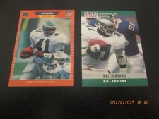 KEITH BYARS EAGLES 1989 PRO SET & 1990 PRO SET CARDS #313  #245