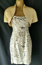 Ladies/Women's Nude, Gold & Brown Wedding/Christmas Outfit Size 10