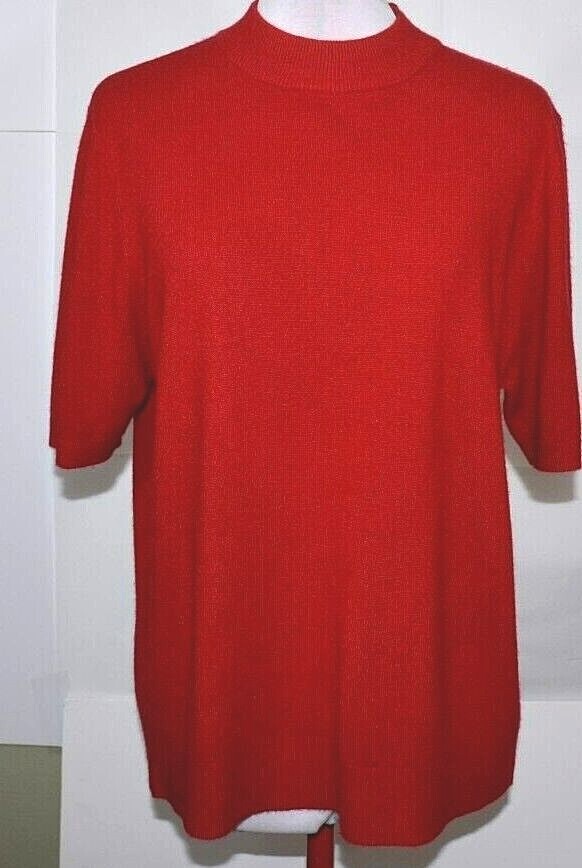 Gilet Pull Sag Harbor Rouge Pailleté – Femme – Taille M – Manches Longues – Neuf Sans étiquettes