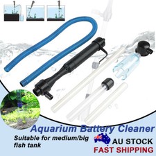 Fish Tank Cleaner Battery Syphon Change Pump Water Filter Aquarium Vacuum Gravel