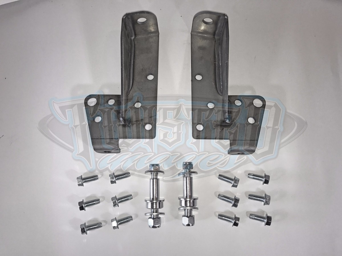 58-64 Impala Front Shock Relocation Kit Bolt-on Relocators with