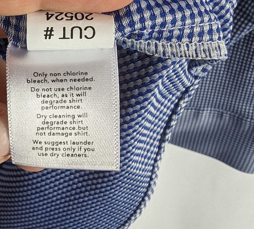 Mizzen + Main Spinnaker Collection Trim Fit Blue White Check Gingham Mens Sz XL - Picture 7 of 7