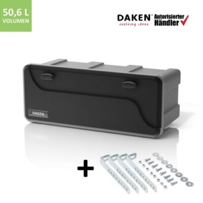 Deichselbox Daken Blackit L 750x300x355mm inkl. Vertik Halter Anhänger Staukiste