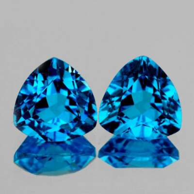 Swiss Blue Topaz Trillion 11.00 mm 2 pieces,Flawless-VVS,Natural Loose Gemstone 
