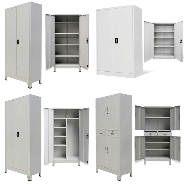 Office Filing Cabinet Drawers Metal Storage Lockable Steel Grey