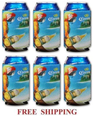 CORONA EXTRA 6 PARROT BEER CAN COOLERS KOOZIE COOLIE HUGGIE MODELO NEW