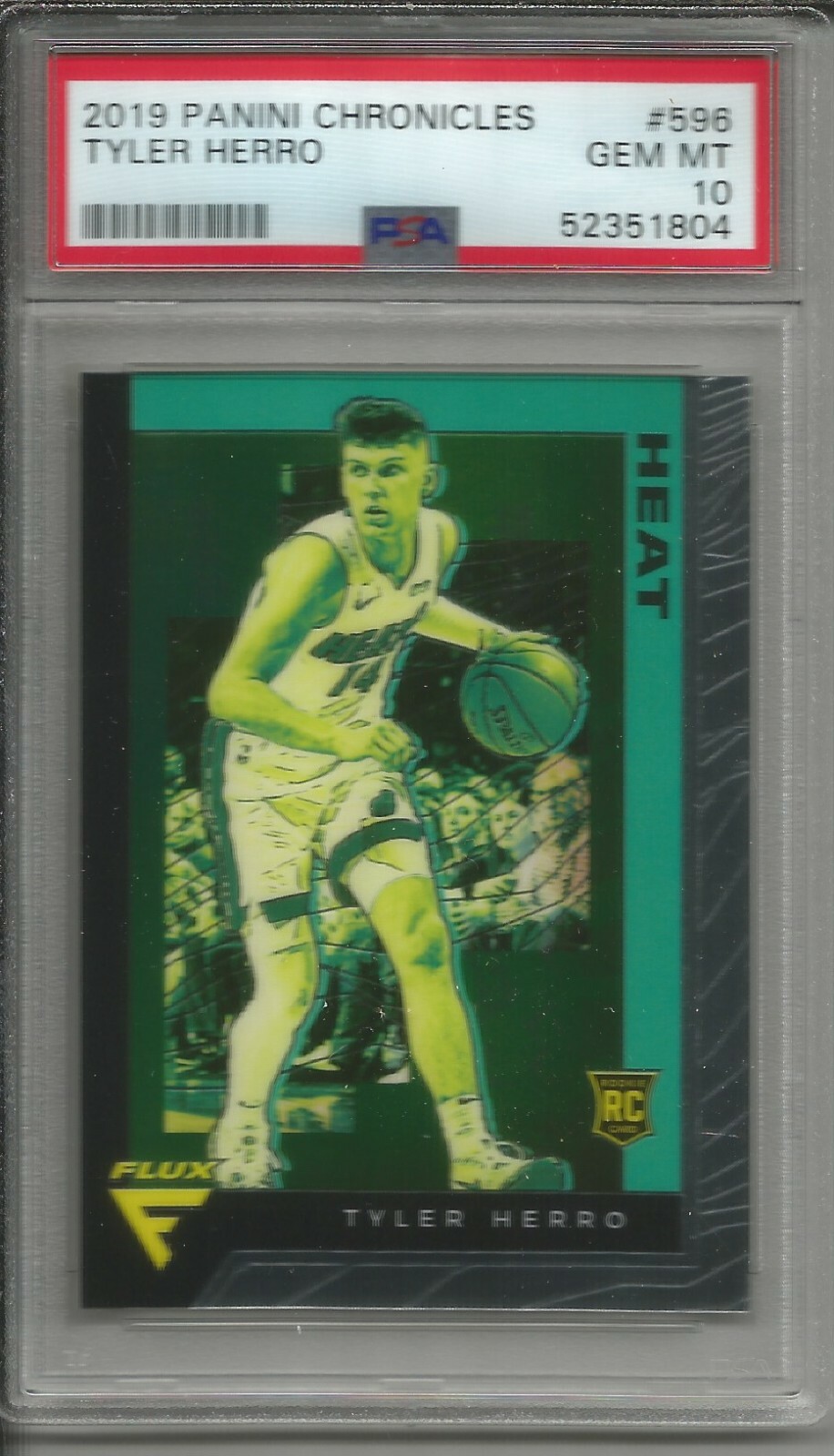 Tyler Herro 19/20 Panini Chronicles Flux Rookie #596 PSA 10