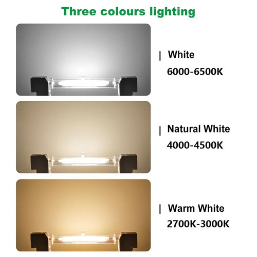 LED R7s 78mm 118mm 189mm Tubo de vidrio Bombilla COB Sustitución Lámpara halógena Regulable - Imagen 10 de 39