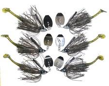 Bladed Swim Jig  WEEDLESS  "Texas Smoke" 6 Total  3 3/8 & 3 1/2 w/Trailer
