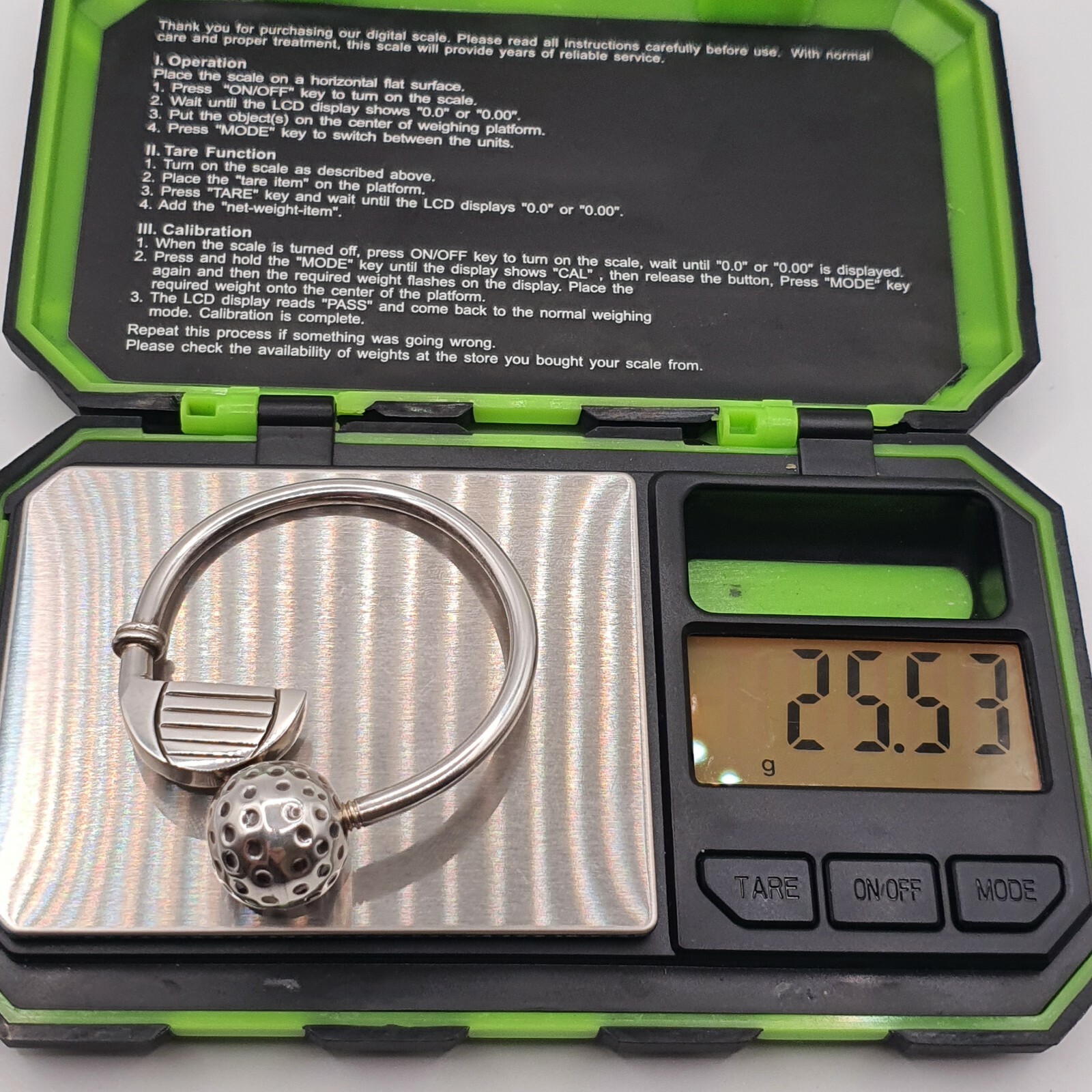 Photo 7 of Sterling Silver Golf Club Keyring, Taxco Mexico TA-127 25grams M22