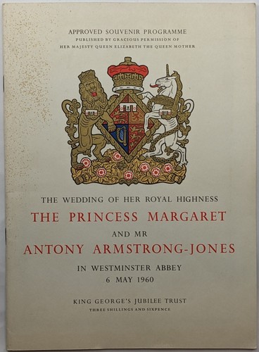 Souvenir Programme, Wedding of Princess Margaret & Antony Armstrong-Jones, 1960 - Picture 1 of 6