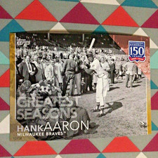 #135 Hank Aaron  5x7 - 03/10 made Gold 2019 Topps 150 Years of Greatest Seasons