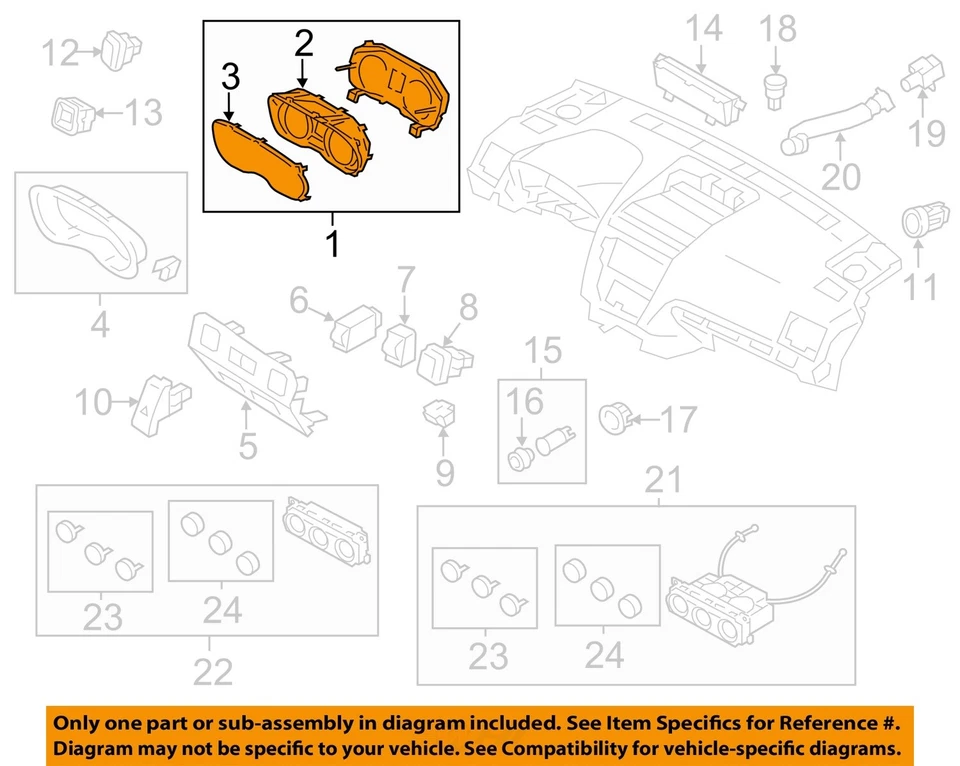 Medidor de velocímetro usado se adapta a: 2014 Subaru Xv Crosstrek Cluster MPH Base ID 85012F Foto 3 de 4