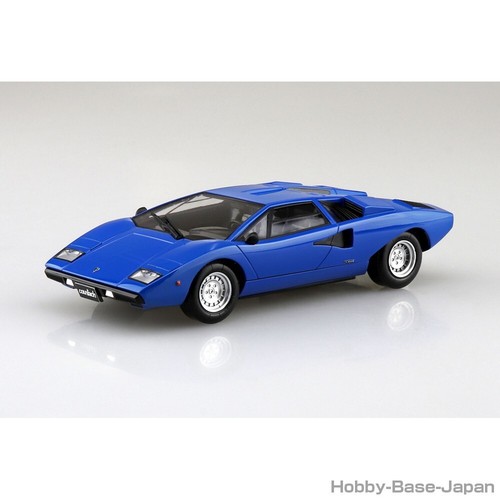 Lamborghini Countach LP400 (Azul) 1/32 AOSHIMA The Snap Kit No.20-E Modelo Plástico - Imagen 3 de 6