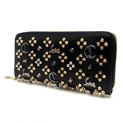 Christian Louboutin Panettone Leather Zip Long Wallet BLK Christian Louboutin Panettone Leather Zip Long Wallet BLK