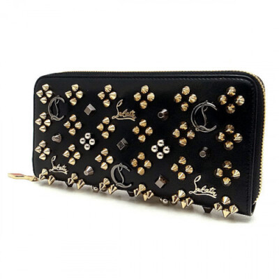 Christian Louboutin Panettone Leather Zip Long Wallet BLK Christian Louboutin Panettone Leather Zip Long Wallet BLK