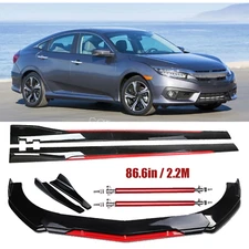 Front Bumper Lip Splitter Spoiler Side Skirt Bod Kit For Honda Fit 06-20 Y