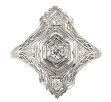 Art Deco 0.12 Carat European Cut Cubic Zirconia Women's Fashion Elegant Ring