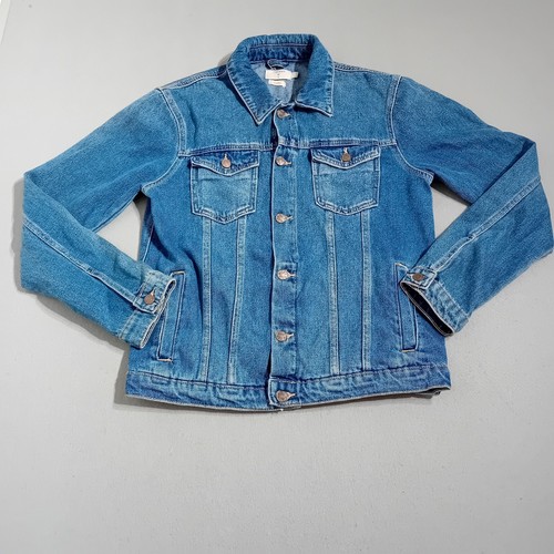 Topman Mens Denim Jacket Medium Blue Cotton buttoned pockets collared