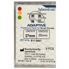 *6-Pieces* Kerr SybronEndo TF Adaptive Hand Files Size-27 Length 25mm 817-3007