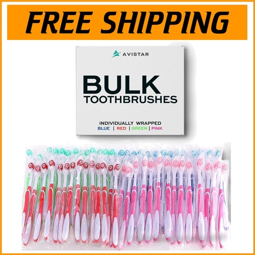 Portable Disposable Toothbrush Pack - 148 Ergonomic Brushes in Colorful Variety