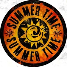 Summer Time Round Circular Novelty Metal Sign 12" Home Garage Wall Decor
