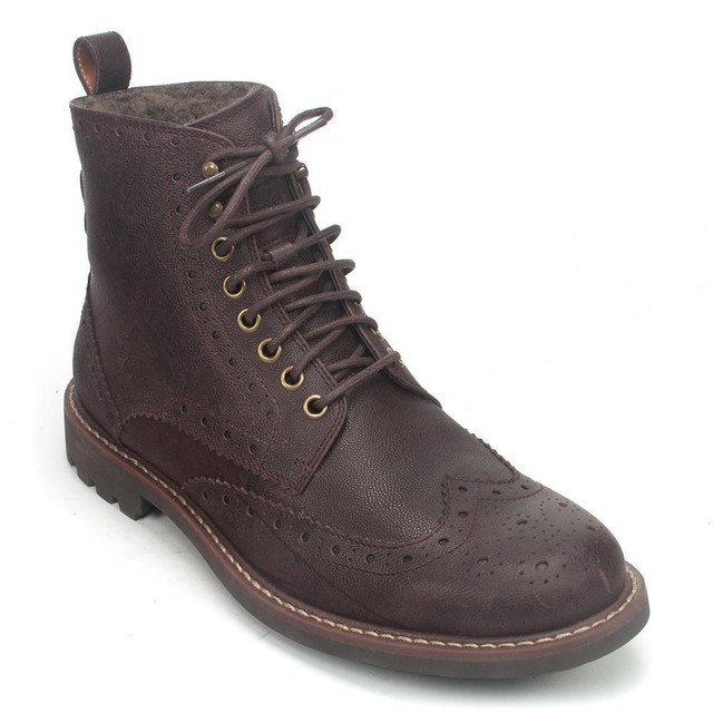 Clarks Montacute Lord Chestnut Warm Lined Wingtip BOOTS Size  display picture 2