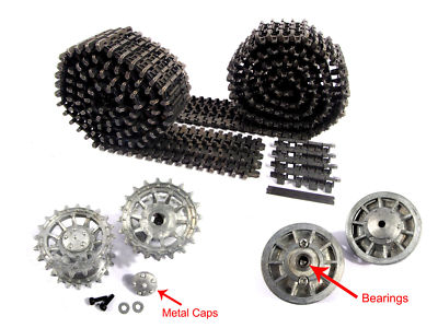 MATO Metal Tracks Set For 1/16 1:16 Heng Long 3818 RC German Tiger 1 Tank Black