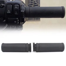 1" Handle Hand Grips Handlebar Rubber Black For Harley Electra Glide Sportster
