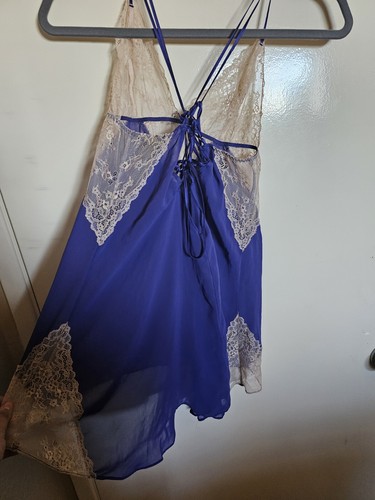 Victoria's Secret Sleepwear Womens Medium Purple Adjustable Straps Lace Cross - Picture 2 of 6