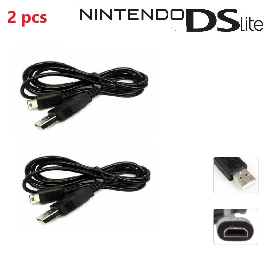 2 IN 1 High Quality USB Data Battery Charger Converter Power Charging Cable  For Nintendo NDSL DS Lite DSI 3DS XL