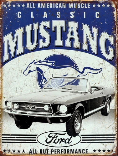 Classic Mustang, Retro metal Sign/Plaque, Gift, Home, Garage, Shed, Man Cave