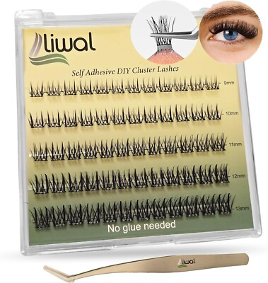 Cluster Lashes selbstklebende Wimpern, 60 Stück C+ Curl Pre Glued Eyelashes fertig