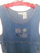 White Stag Women's Denim Jumper Overall Dress 100% Cotton Casual Comfort Size XL