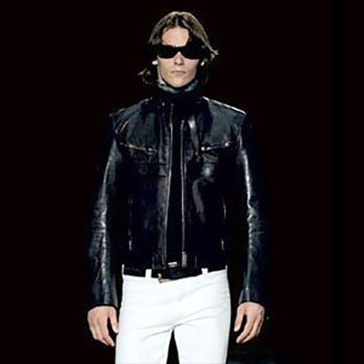 VTG GUCCI Tom Ford Uomo Cruise 2004 Leather Biker Café