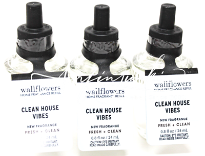 #ad #ad Bath amp; Body Works Clean House Vibes Wallflower Plug In Bulb Refill 3pc Clear New $17.49