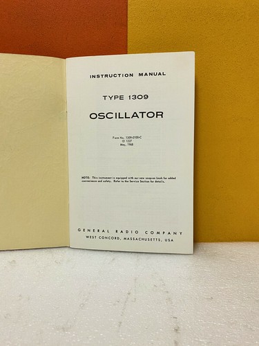 General Radio 1309-0100-C Type 1309 Oscillator Instruction Manual - Picture 2 of 2