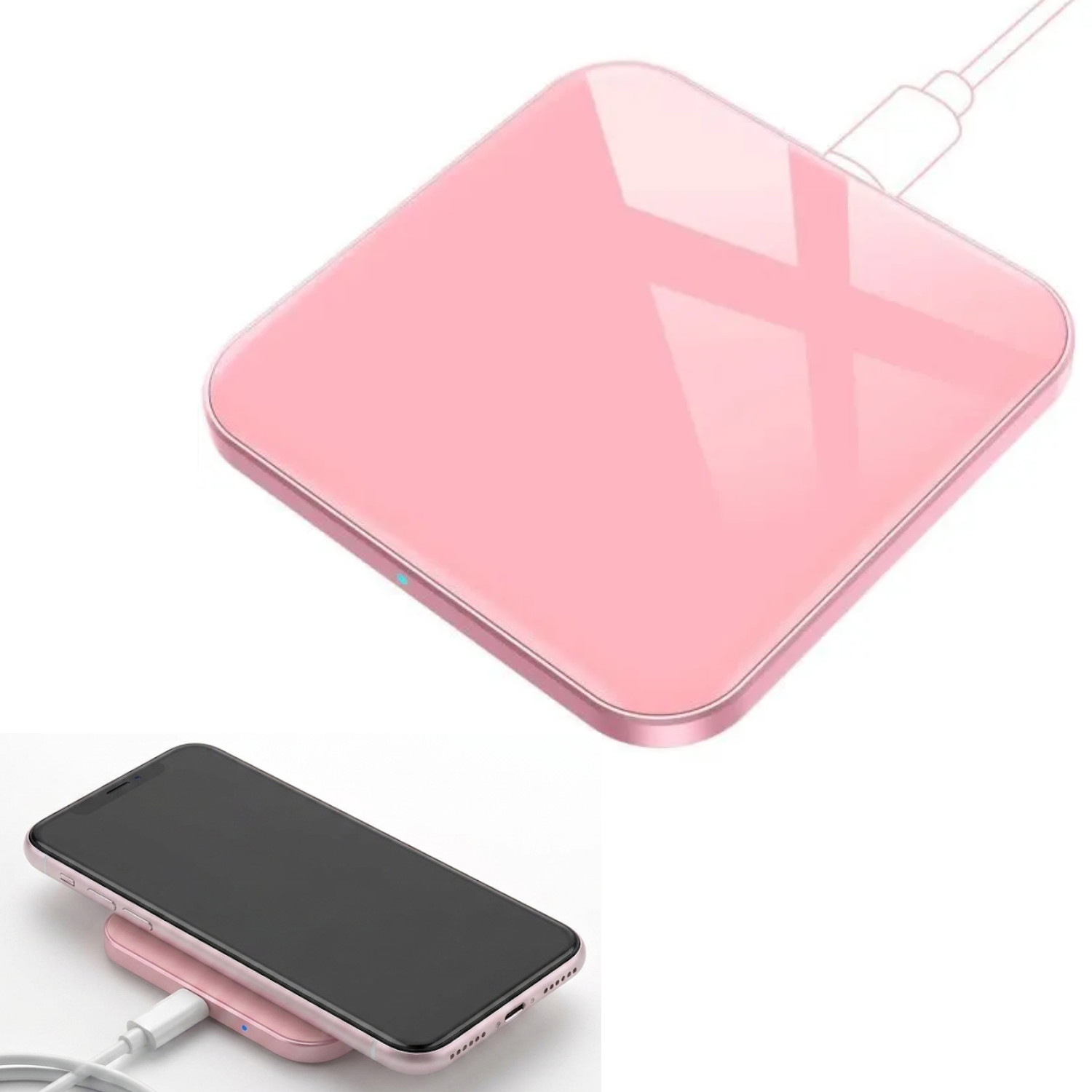 Chargeur sans fil rapide 15W Qi à induction thermique avec détection intelligente