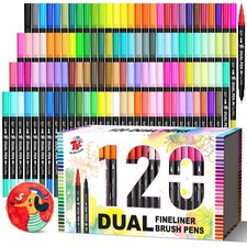 Dual Markers Brush Pens, 120 colors Art Marker Art Markers Gifts for Teens,Do...