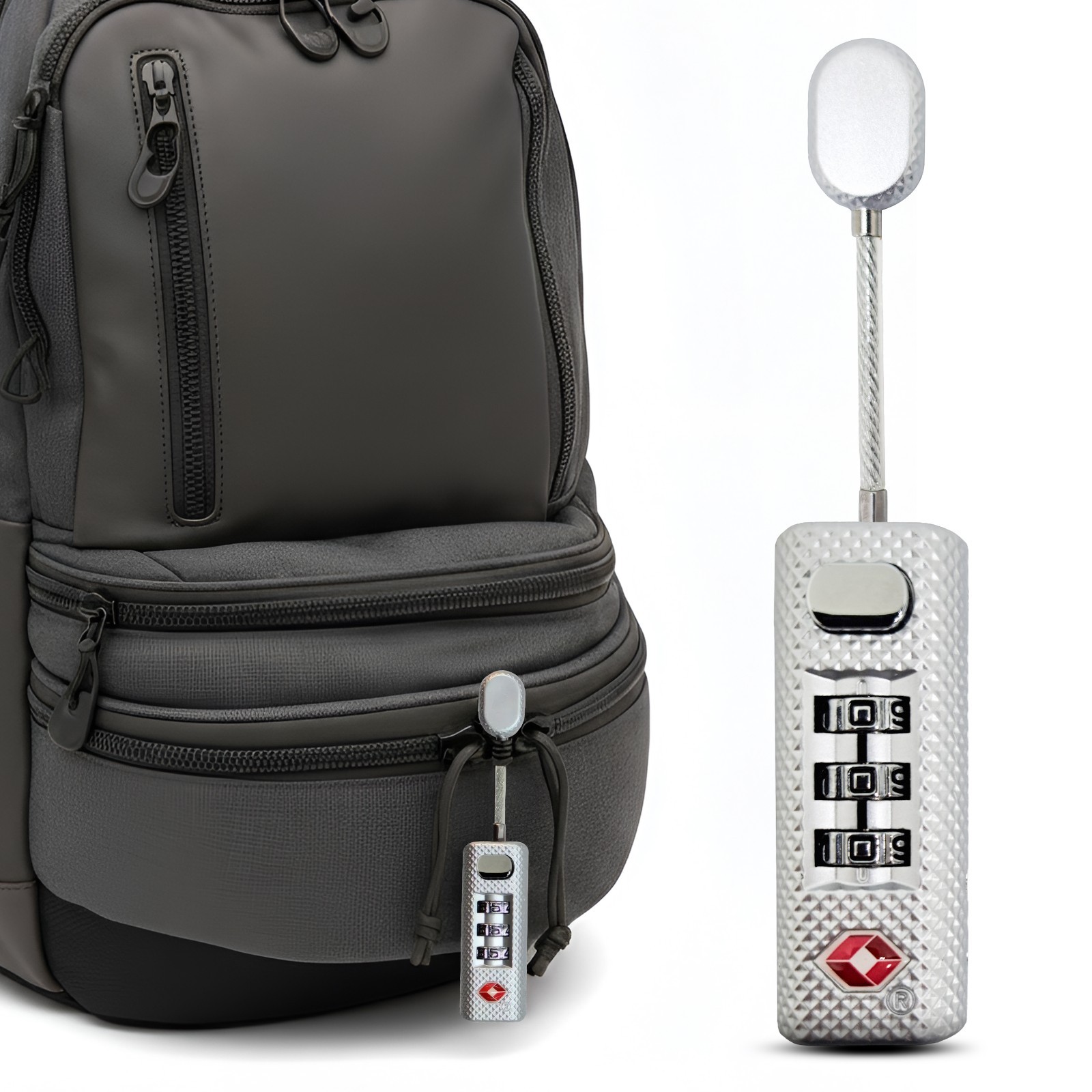 TSA Approved 3-Digit Lock for Secure Zippered Luggage, Tent,