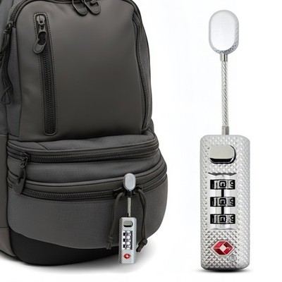 TSA Approved 3-Digit Combination Luggage Lock Zipper Security Travel Backpack