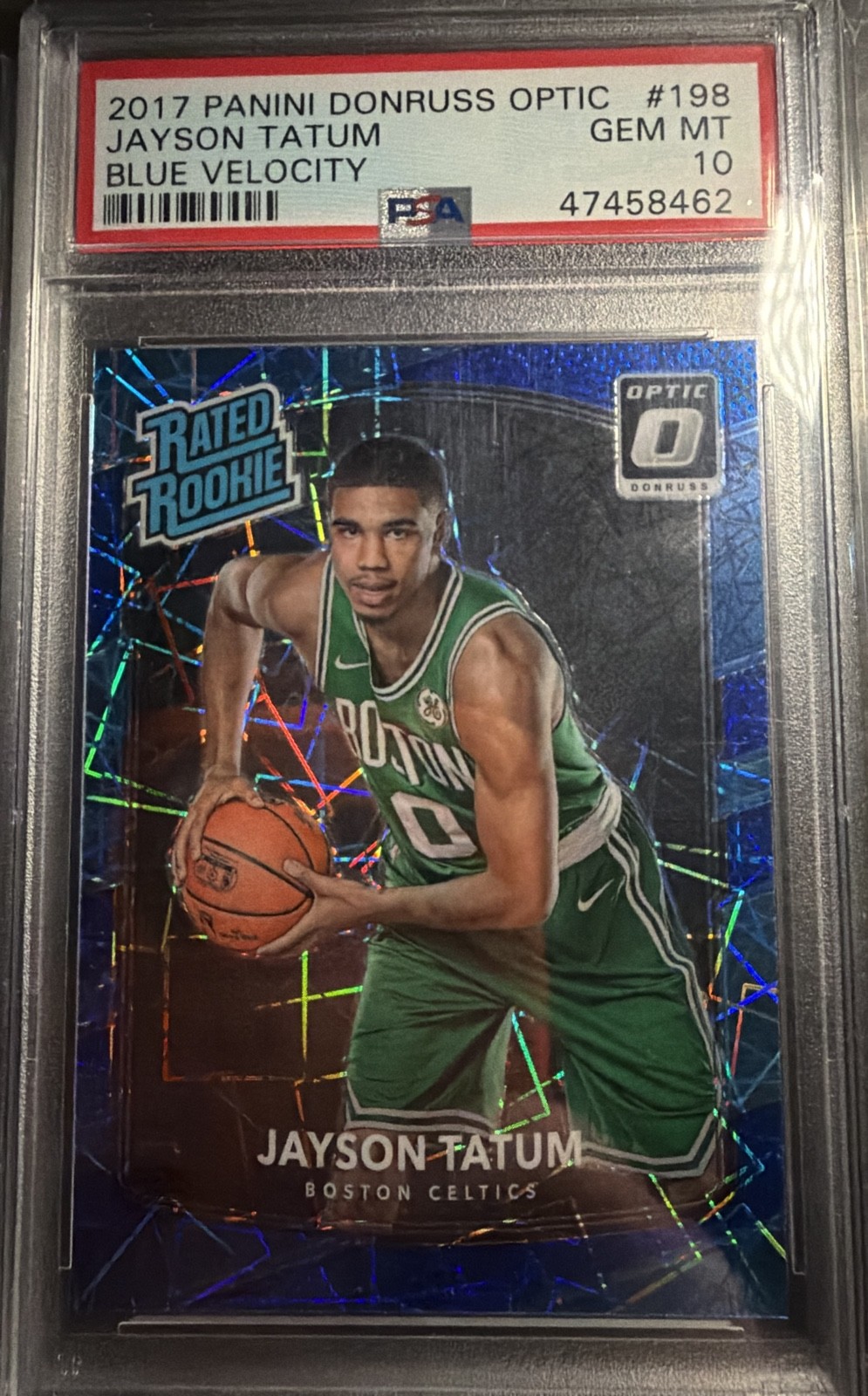 2017-18 Panini Donruss Optic - Rated Rookie Jayson Tatum #198 Blue Velocity...