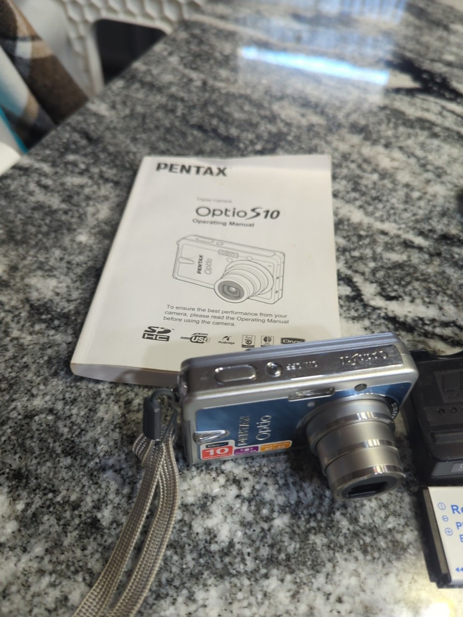 Pentax Optio S10 Digital Camera 10MP Blue- Please Read Description