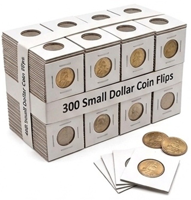 300 Guardhouse 2x2 Paper Coin Flips Small Dollar Crystal Clear
