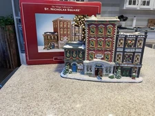 St. Nicholas Square Village Downtown Businesses 2006 w/Box Retired Christmas