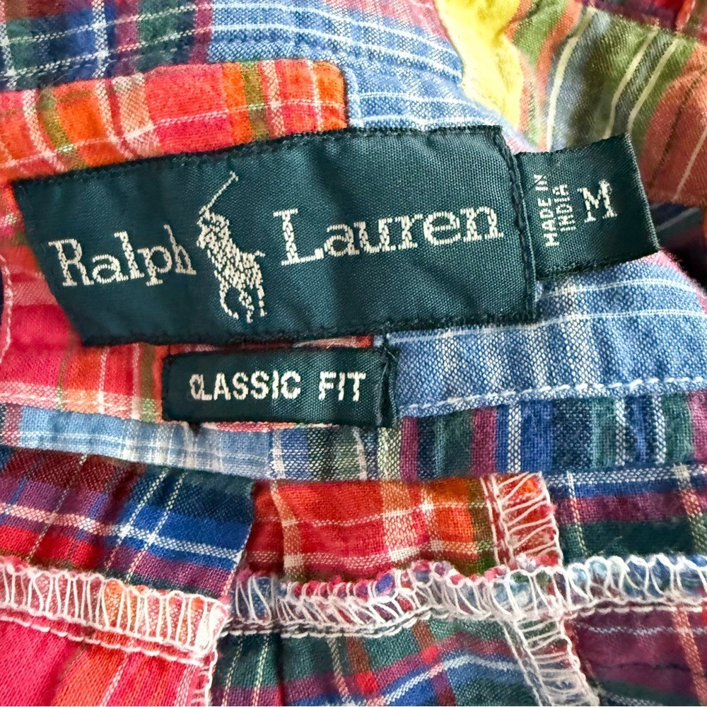 Ralph Lauren Madras Patchwork Button Down Shirt M… - image 10