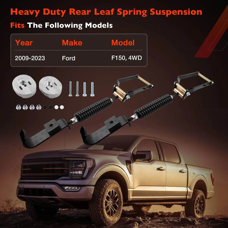 Rear Leaf Spring Suspension Heavy Duty Kit For 2009-2023 Ford F150 4WD 3611-YHD - Изображение 2 из 4