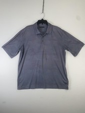 Pebble Beach Performance Polo Shirt Mens XL Gray Geometric Short Sleeve Golf