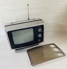 Televisión portátil Panasonic TR-499 1972 vintage blanco y negro ¡Funciona!