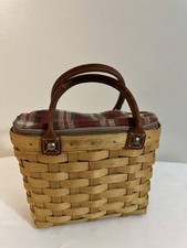 LONGABERGER 2004 SMALL BROADWALK BASKET/PURSE WITH ZIPPER LINER AND PROTECTOR